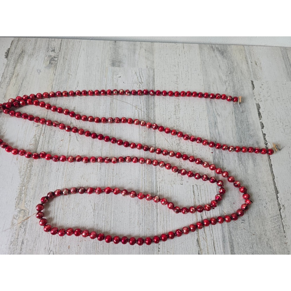 Vintage large red mercury 100 inch Garland glass Xmas tree